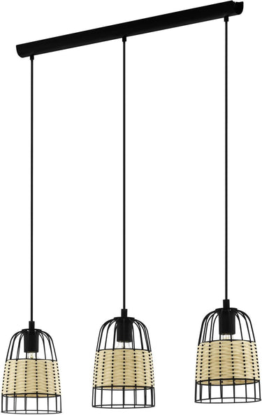 Eglo anwick hanglamp - e27 - 88 cm - zwart rotan