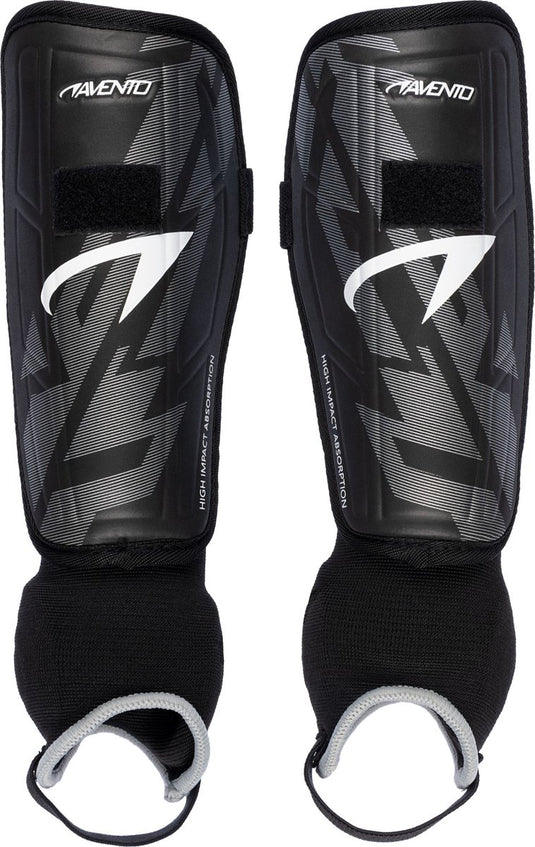 Avento scheenbeschermers - pro-style - zwart zilver - maat m