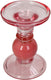 Hd collection kaarsenhouder glas roze 9x9x13cm
