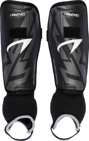 Avento scheenbeschermers - pro-style - zwart zilver - maat l