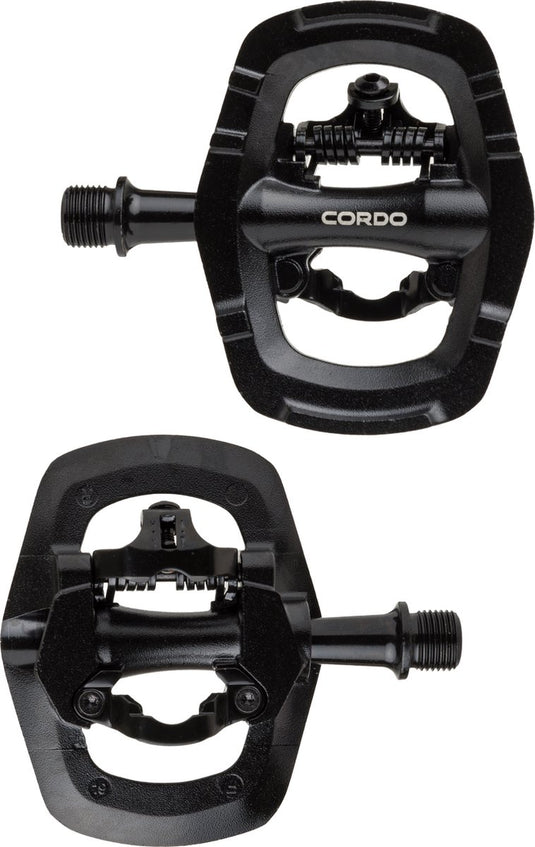 Cordo double - mtb pedalen - spd klikpedalen - multifunctionele platformpedalen - zwart
