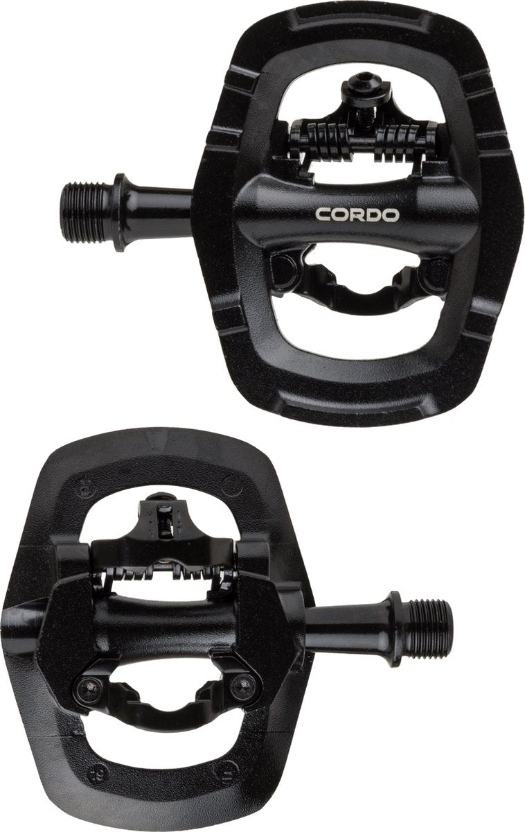 Load image into Gallery viewer, Cordo double - mtb pedalen - spd klikpedalen - multifunctionele platformpedalen - zwart
