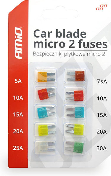 Amio micro 2 zekering 10 stuks blisterverpakking