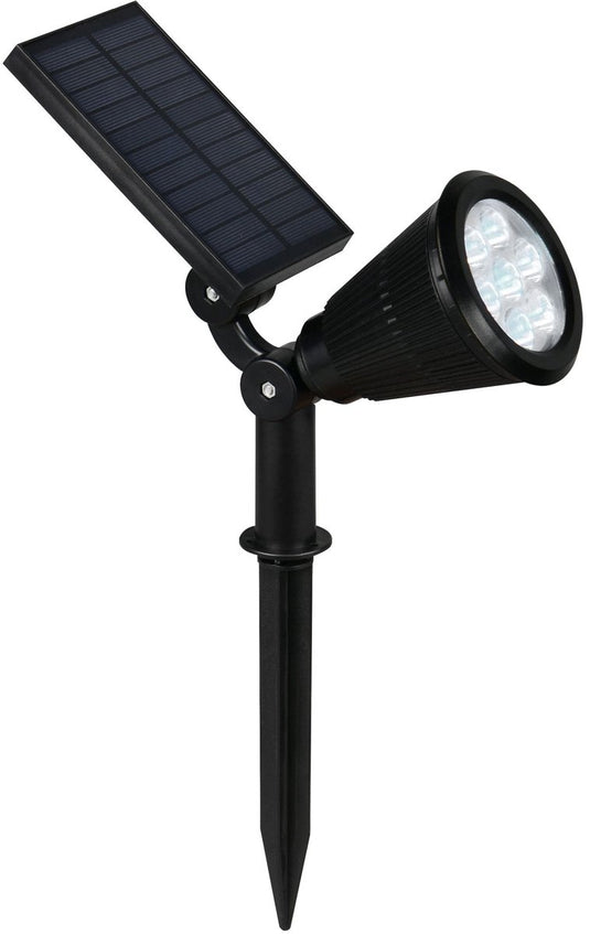Rl live your light reality festival - spot - zwart mat - incl. 1x smd 1 w - rgb-kleurenwisselaar - schemersensor - oplaadbaar - snoerloos - solar - zonne-energie - kantelbaar - buitenverlichting - ip44