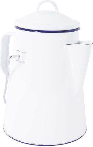 Bo-camp - theeketel - emaille - wit blauw - 1
