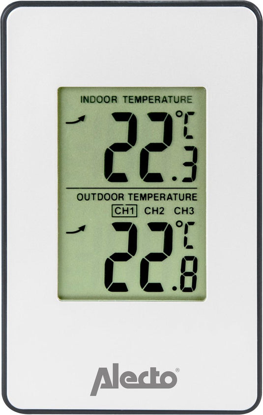 Alecto ws-1050 - professioneel weerstation met draadloze buitensensor - wit zwart