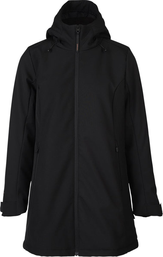 Brunotti melle dames long softshell jas - zwart - s
