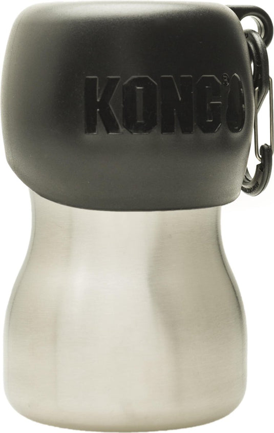 Kong h2o stainless steel water bottle - zwart - 280 ml