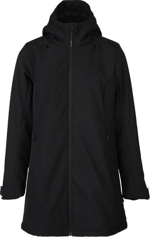 Brunotti melle dames long softshell jas - zwart - xl