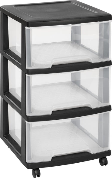 Curver essentials ladesysteem - 3x20 liter - 37,1x38,9x67 cm - zwart
