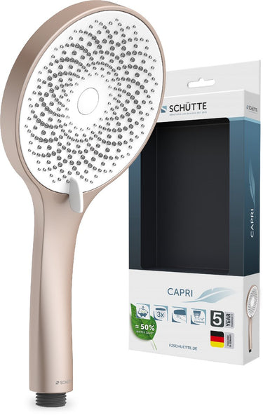 Schütte capri handdouche - douchekop rond - rosé mat wit