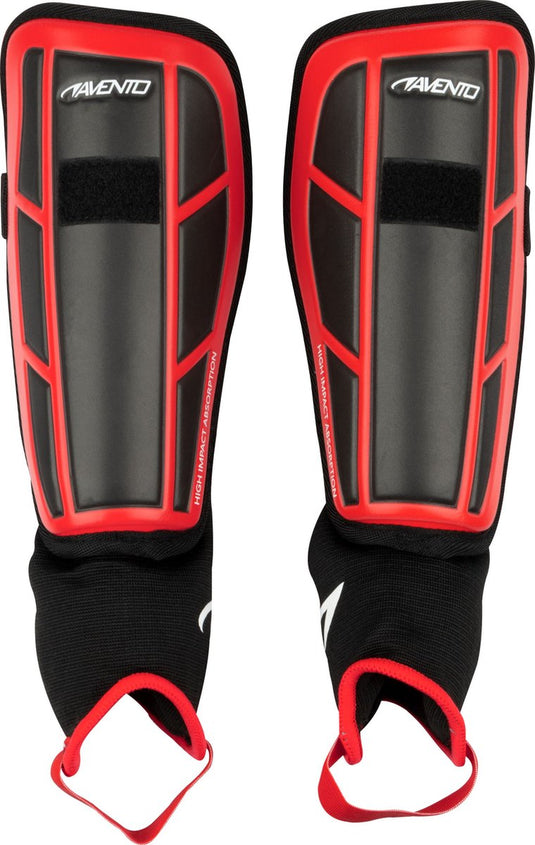 Avento scheenbeschermers - pro-style soft - rood zwart - maat l