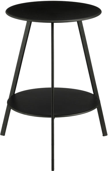 Mica decorations seatle bijzettafel rond voor buiten - koffietafel - salontafel buiten - ook als plantentafeltje of plantenstandaard - metaal - 58 x 46 cm - zwart