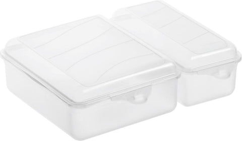 Rotho rotho twin lunchbox 1,05+0,55l transparant