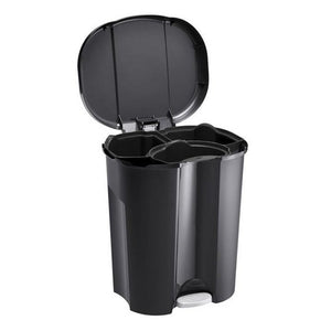 Rotho trio afvalscheider, 1x10l en 2x15l - zwart - bpa-vrij