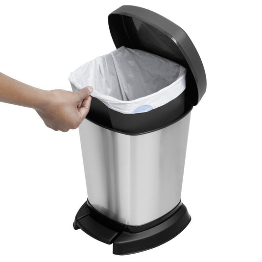 Rotho paso pedaalemmer 6l zilver metallic