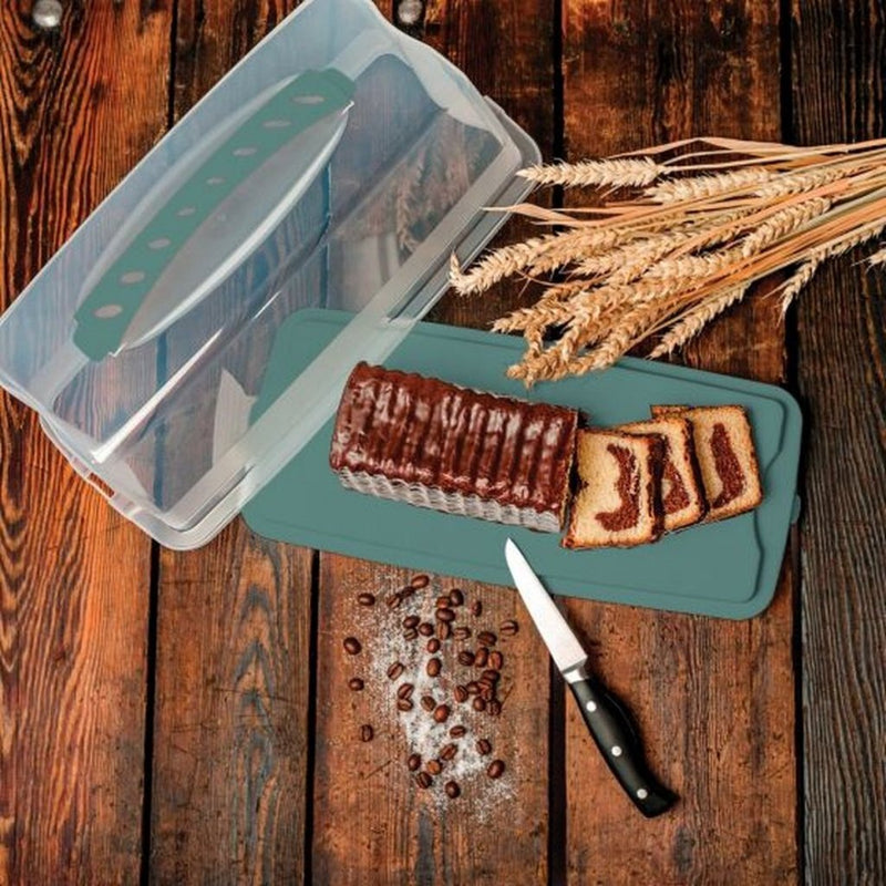 Load image into Gallery viewer, Rotho fresh cakedoos rechthoek 36x16.5x16.5 cm mistletoe groen
