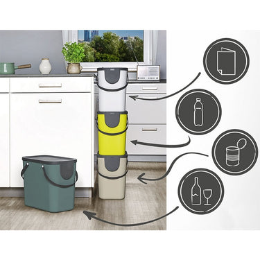 Rotho albula afvalscheiders - bpa vrij - 25l - wit
