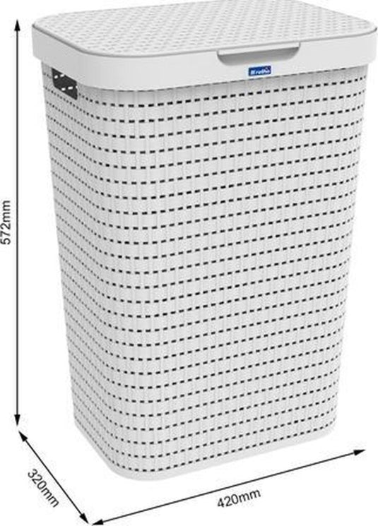 Rotho country wasverzamelaar 55l wit
