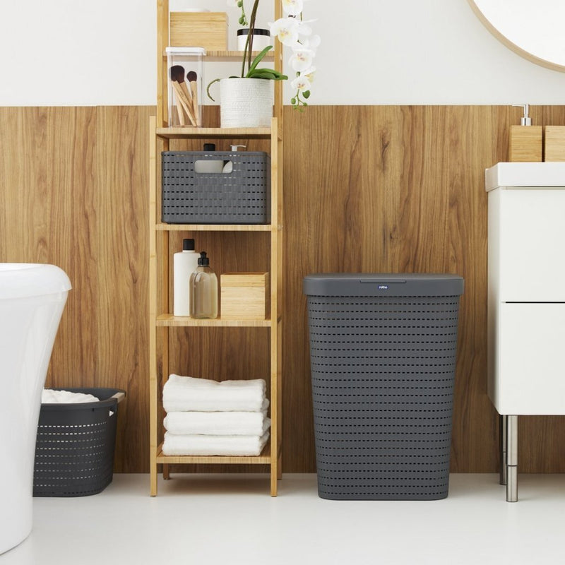 Load image into Gallery viewer, Rotho country wasmand 55l antraciet
