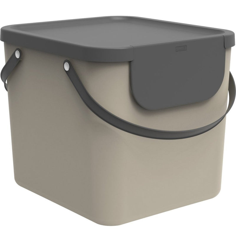 Load image into Gallery viewer, Rotho afvalbak albula - 40 ltr - 38,8 x 35,5 x 33,9 cm - kunststof - cappuccino
