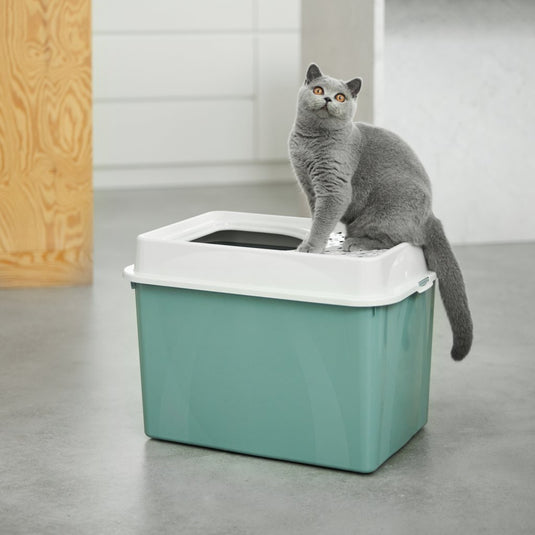 Rotho eco berty kattenbak met boveningang groen zand