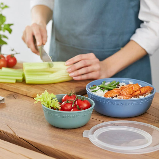 Rotho tresa schaal + deksel 0,35l horizon blauw