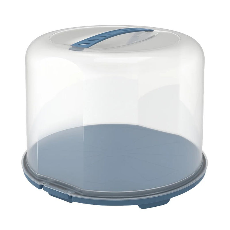 Load image into Gallery viewer, Rotho fresh taartdoos xl 35.5x34.5x26 cm horizon blauw transparant
