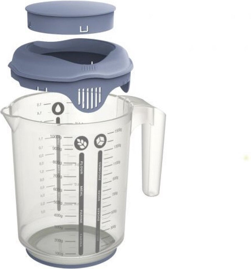 Load image into Gallery viewer, Rotho fresh mixbeker met spatdeksel 1,5l horizon blauw

