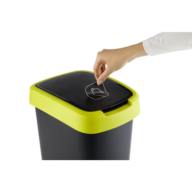 Rotho twist afvalbak 10l lime antraciet