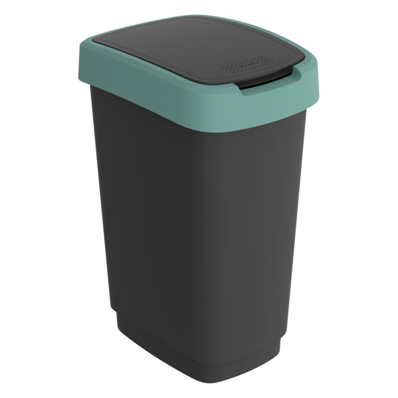 Load image into Gallery viewer, Rotho twist afvalbak 25l mistletoe groen antraciet
