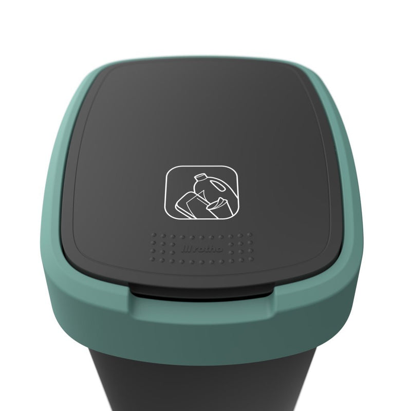 Load image into Gallery viewer, Rotho twist afvalbak 25l mistletoe groen antraciet
