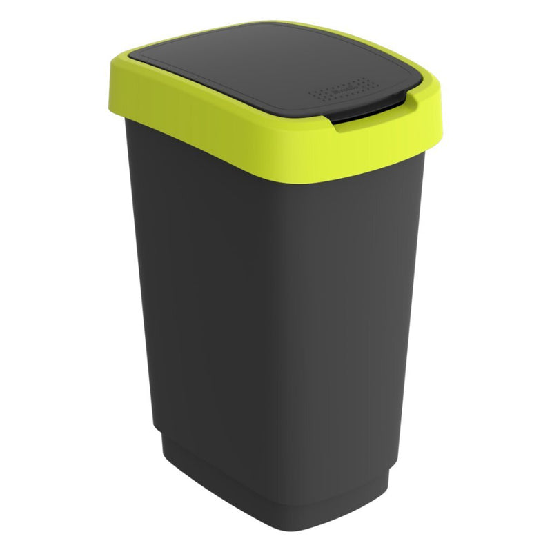 Load image into Gallery viewer, Rotho twist afvalbak 25l lime antraciet
