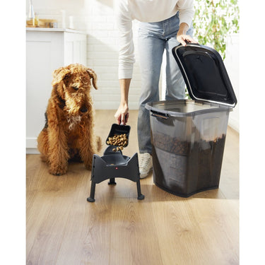 Rotho archie pet food container 38l antraciet transparant