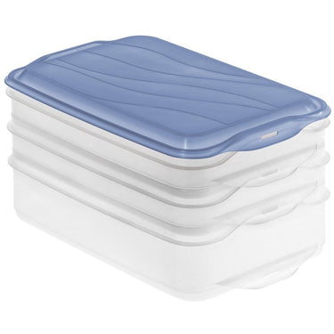 Rotho rondo vleeswarendoos 2x0.75l 1x1.35l horizon blauw transparant