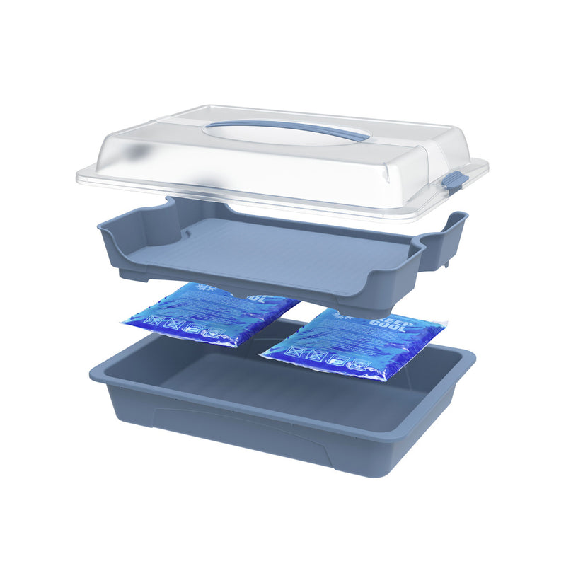 Load image into Gallery viewer, Rotho fresh partybutler serveertray cool horizon blauw
