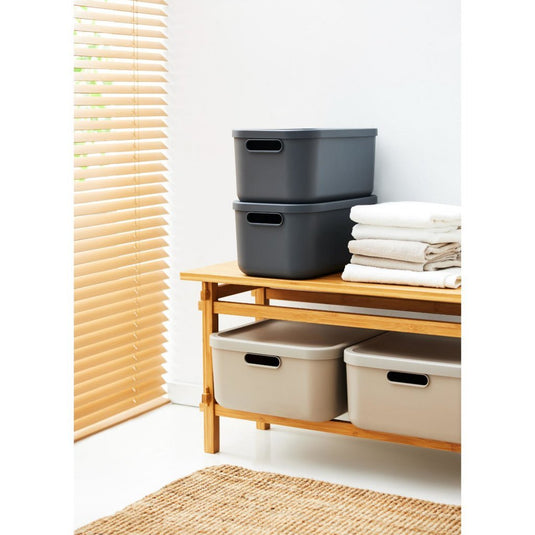 Rotho albula decoratie opbergbox 20l antraciet