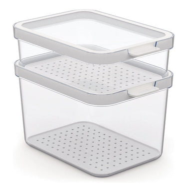 Rotho cauma set koelkastorganizer 1.2l + 2.15l transparant
