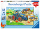 Ravensburger puzzel op de bouwplaats en boerderij - 2x12 stukjes - kinderpuzzel