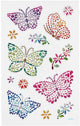 Creativ company diamond stickers - vlinders - zelfklevende glitter stickers - strass knutselstickers - feestelijke plakdiamant stickers - diy hobby decoratie stickers - 10x16 cm - 1 vel