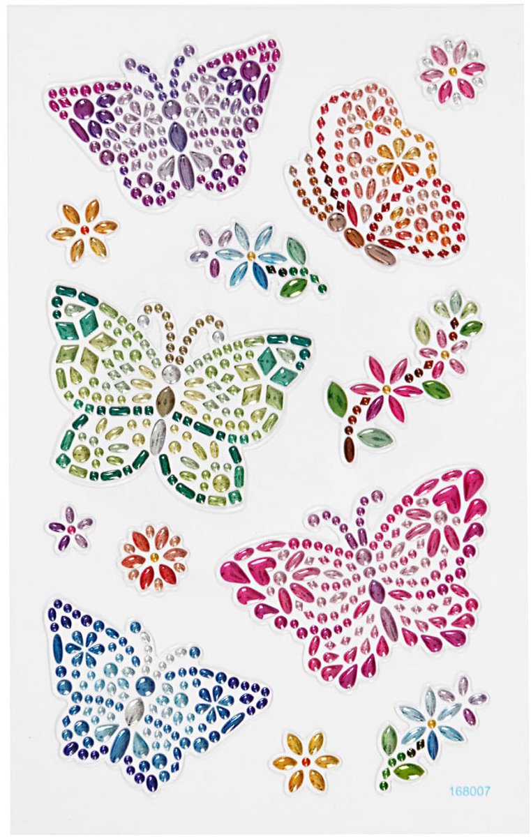 Load image into Gallery viewer, Creativ company diamond stickers - vlinders - zelfklevende glitter stickers - strass knutselstickers - feestelijke plakdiamant stickers - diy hobby decoratie stickers - 10x16 cm - 1 vel
