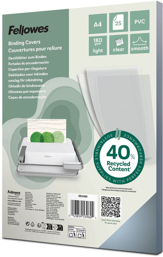 Fellowes inbindkaft merkloos 53800 kunststof 25 stuks