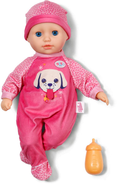 Baby born babypop anna pink 36cm met slaapogen en flesje.