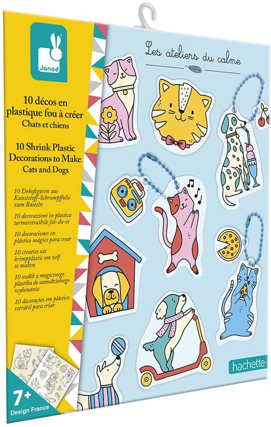 Janod - les ateliers du calme - gekke katten en honden krimpfolie stickers