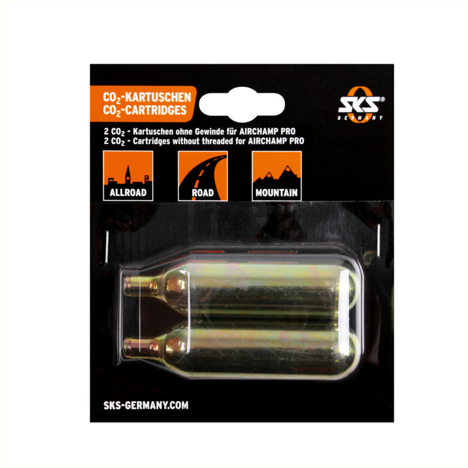 SKS air cartridges (2) 16gr. Airchamp CO2 z/wire