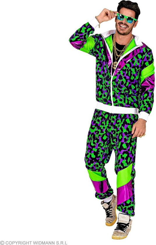 Finidi trainingspak neon panter print retro