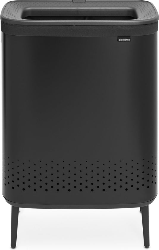 Brabantia bo hi wasmand - met deksel - 2 x 45 l - wassorteerder - 2 vakken - matt black