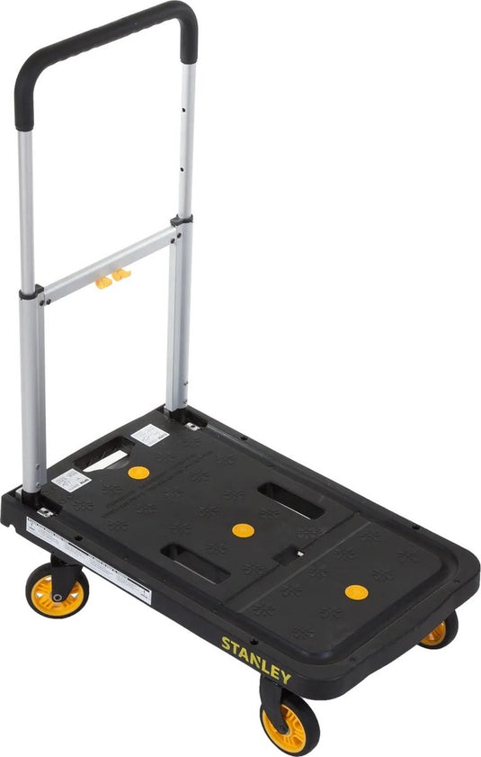 Stanley opvouwbare platformwagen - aluminium 68 x 41 x 92 cm - 1 stuk - max. 120kg draagcapaciteit en anti-slip platform