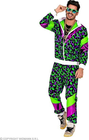 Finidi trainingspak neon panter print retro
