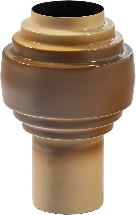 Woood orba vaas 36x24 cm - metaal - hoogglans zand - 36x24x24